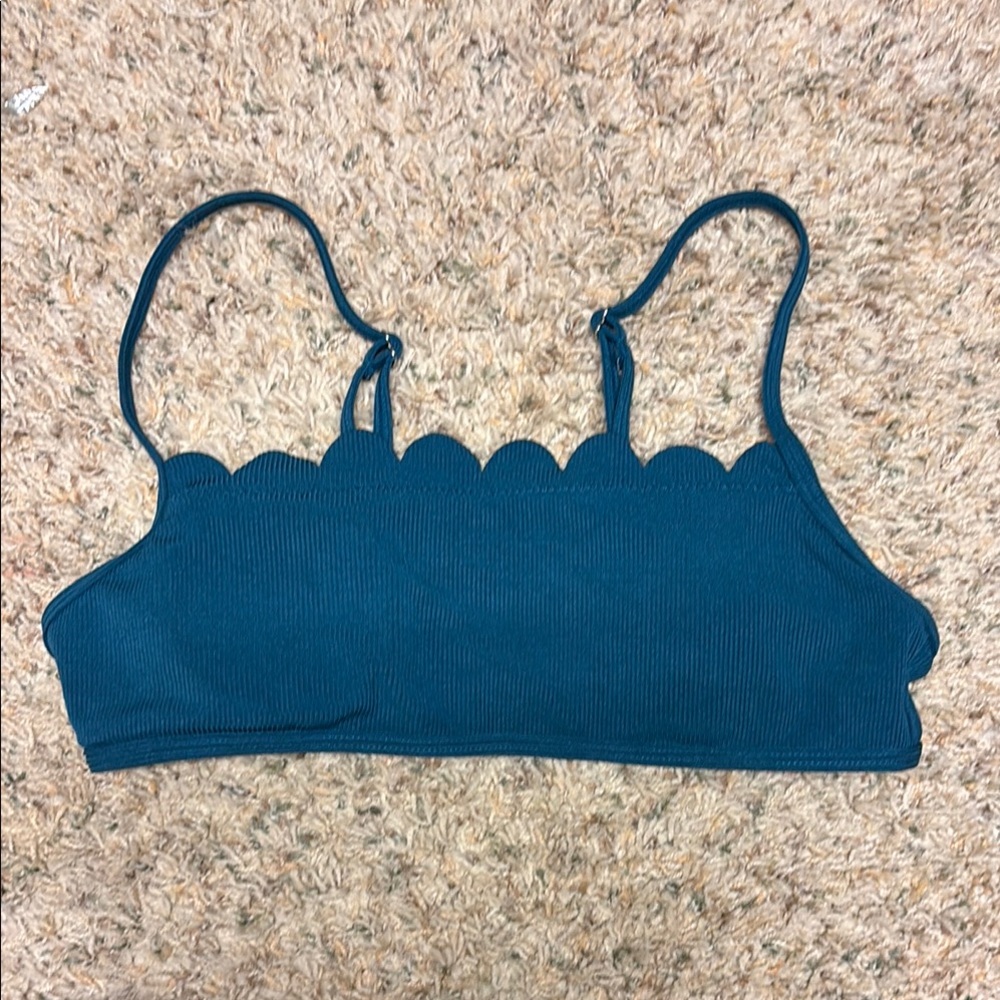 Zaful Teal Textured bikini top